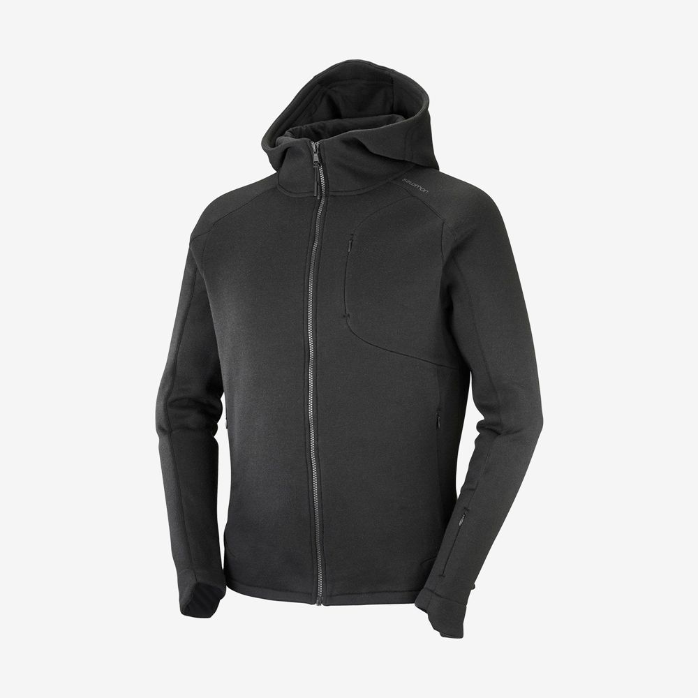 Salomon Israel OUTLIFE TECH LS FZ MID HOODIE M - Mens Midlayers - Black (ISVD-29347)